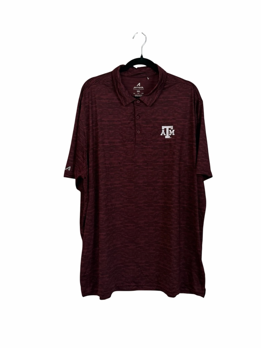Antigua Men’s Maroon Striped Texas A&M Short Sleeve Polo Sz 2XL GUC